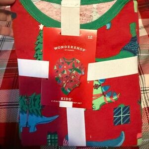 Wondershop Red Dinosaur and Christmas Tree Pajama Set